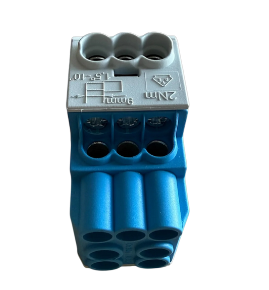 Répartiteur Digital 25mm 2+6 bleu