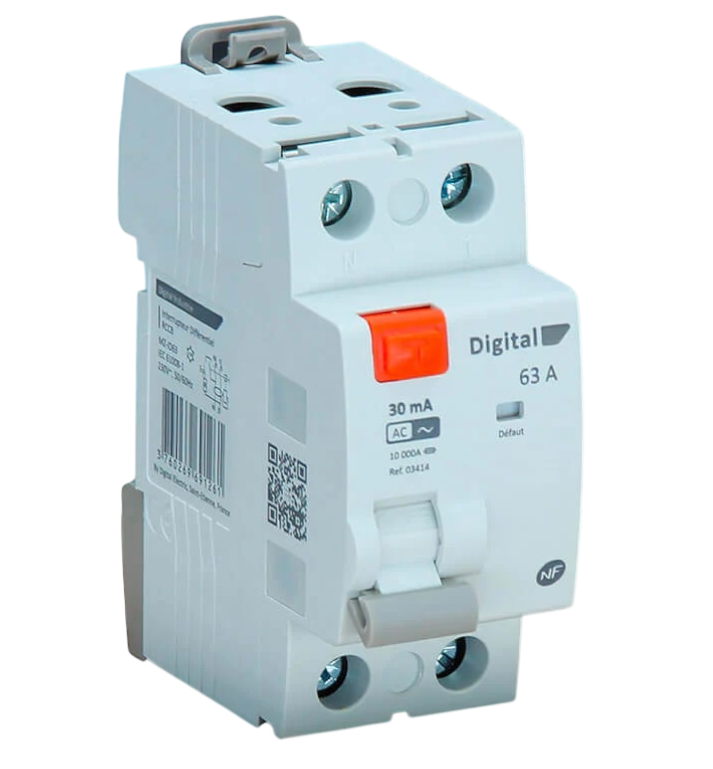 Digital Electric Interrupteur Différentiel 2X63A/300mA