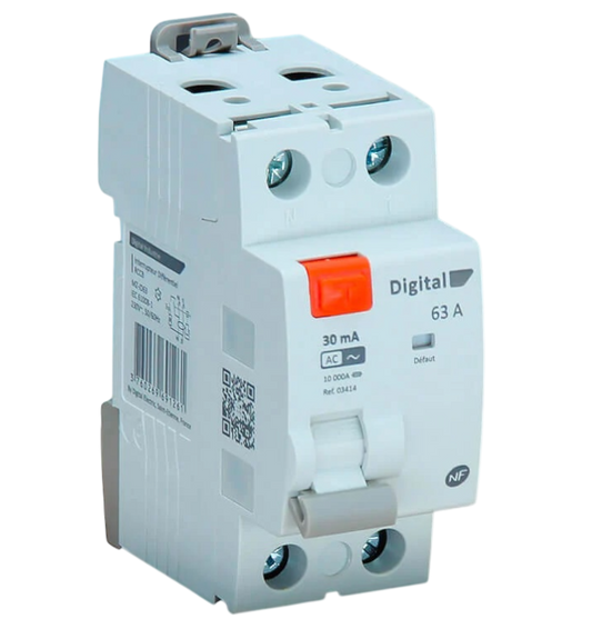 Digital Electric Interrupteur Différentiel 2X63A/30mA